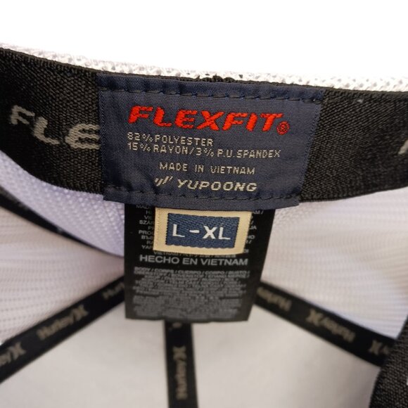 Hurley Mens L/XL Hat Cap Flex Fit Fitted Blue and White Mesh - Picture 9 of 9